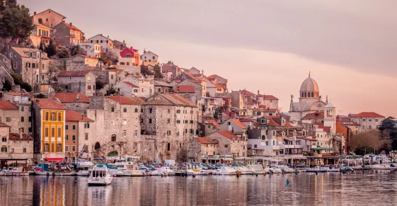 Panorama of the Šibenik old-town waterfront