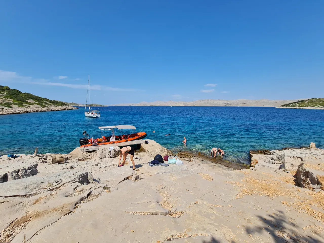 Klares Wasser am Badestopp Rašip in den Kornaten